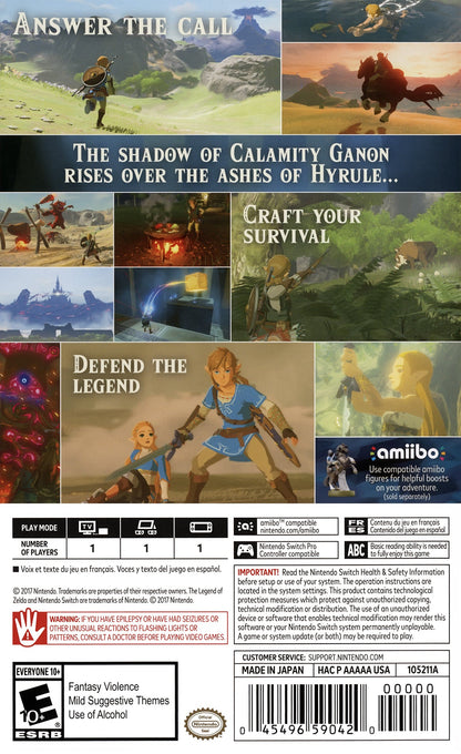 Zelda Breath Of The Wild Nintendo Switch