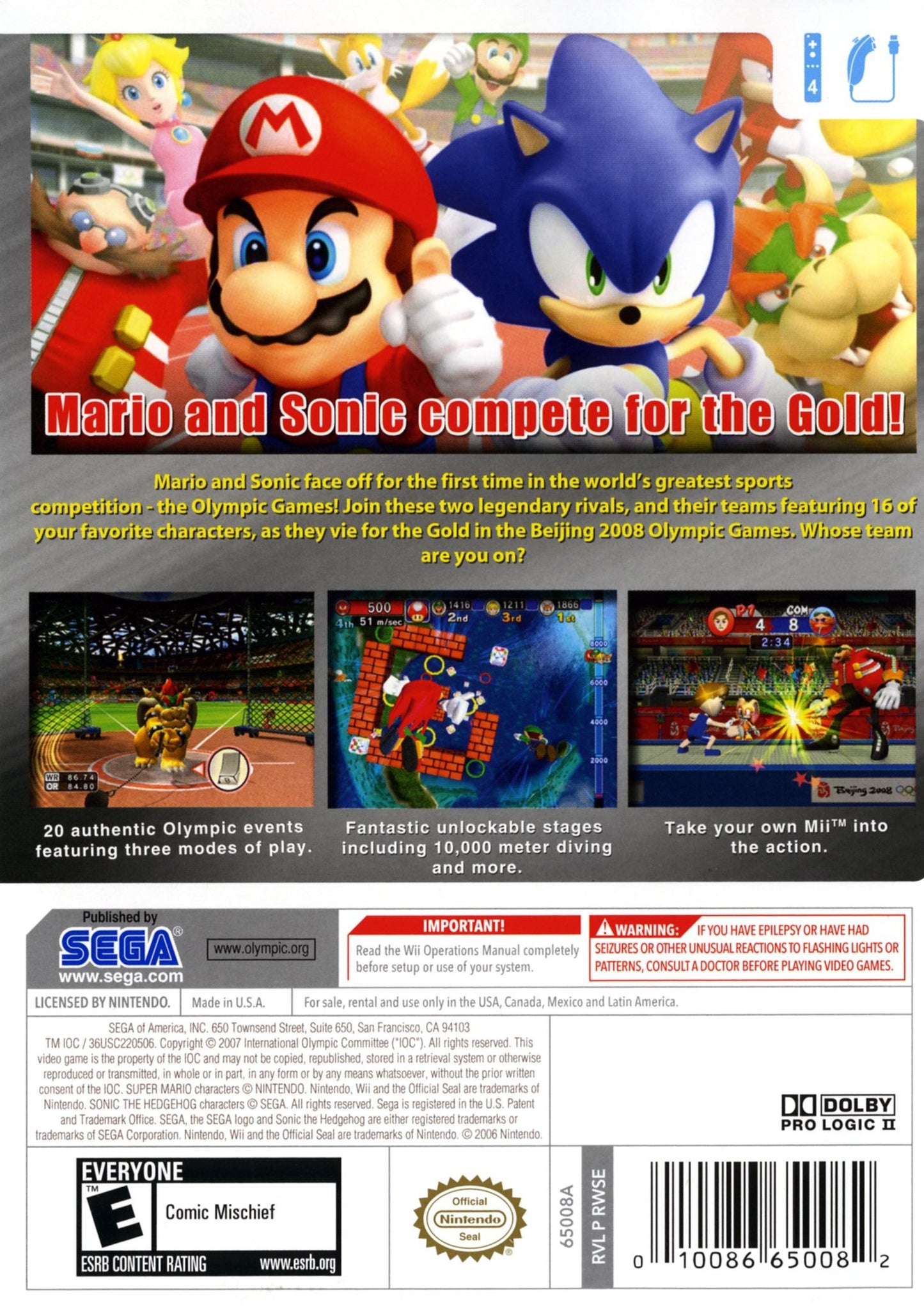 Mario And Sonic At The Olympic Games Wii