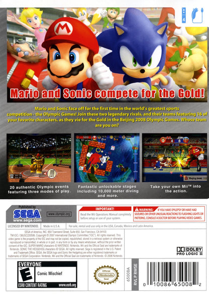 Mario And Sonic At The Olympic Games Wii