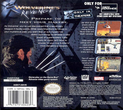 X2 Wolverines Revenge GameBoy Advance