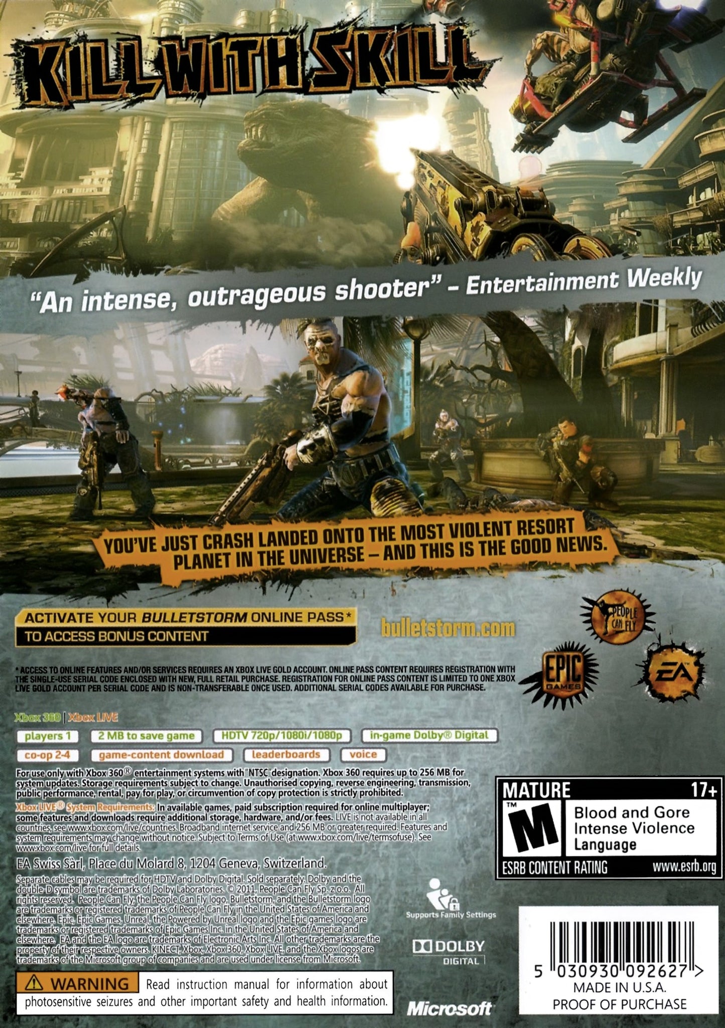 Bulletstorm Xbox 360