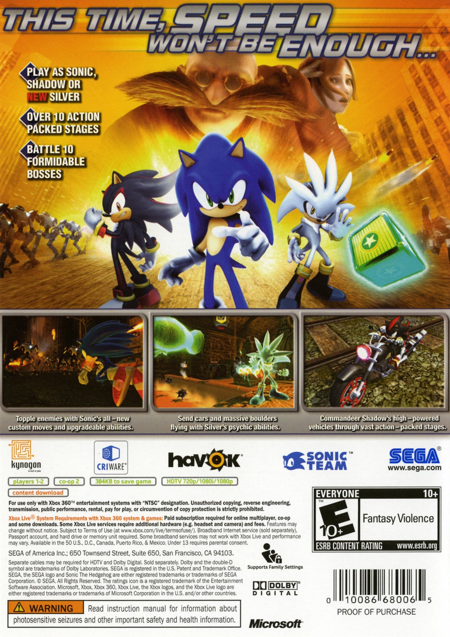 Sonic The Hedgehog Xbox 360