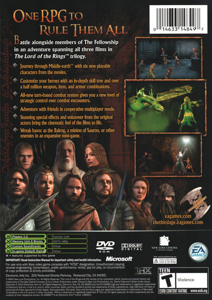 Lord Of The Rings: The Third Age Xbox