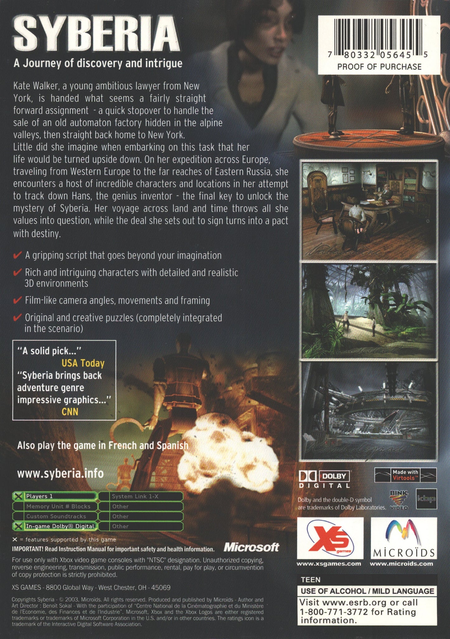 Syberia Xbox