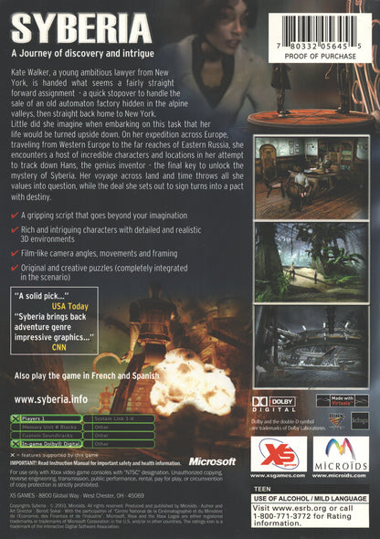 Syberia Xbox