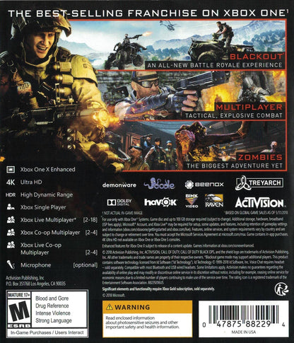 Call Of Duty: Black Ops 4 Xbox One