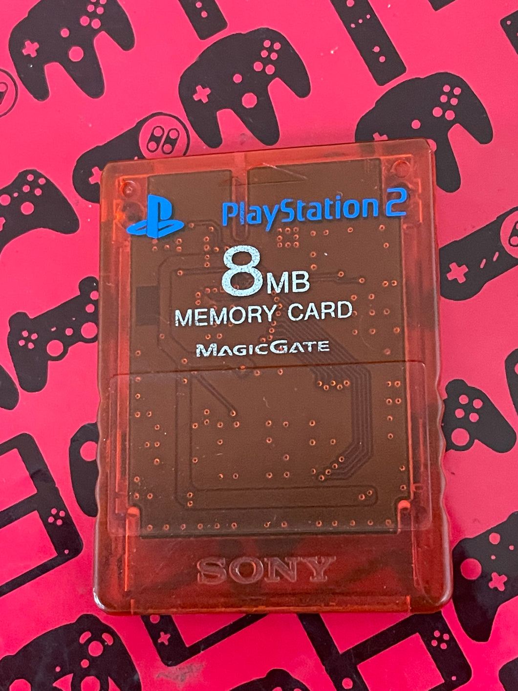 8Mb Memory Card Playstation 2 Sony MagicGate Crimson Red